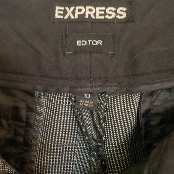 Express Editor black-and-white plaid pants - Picture 2 of 3